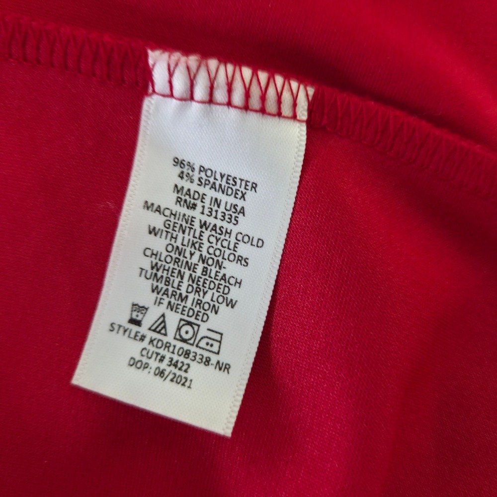 Red Fitted Valentines‎ Day Dress with scalloped neckline size Large Socialite - Picture 7 of 12